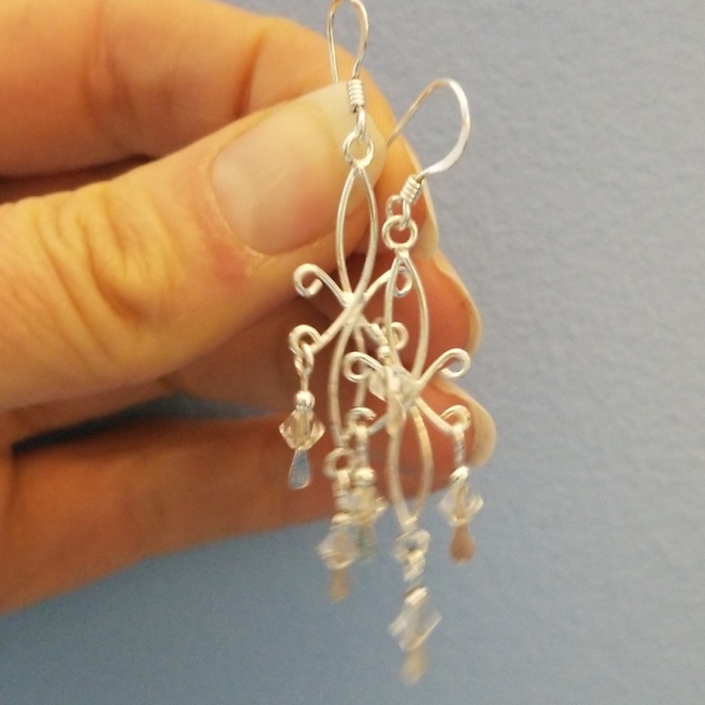 Sterling silver and crystal earrings